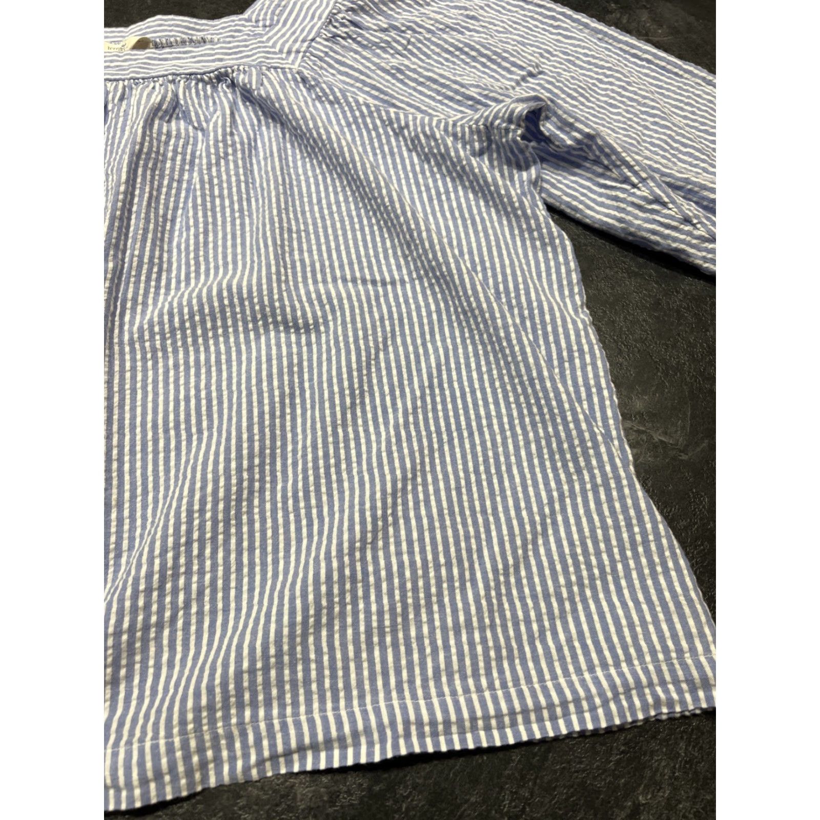 Vintage Terra & Sky Women’s Plus Size 2X Blouse Cotton Long Sleeve Square Neck Striped Casual Shirt Size XXL / US 16-18 / IT 52-54 - 4 Thumbnail