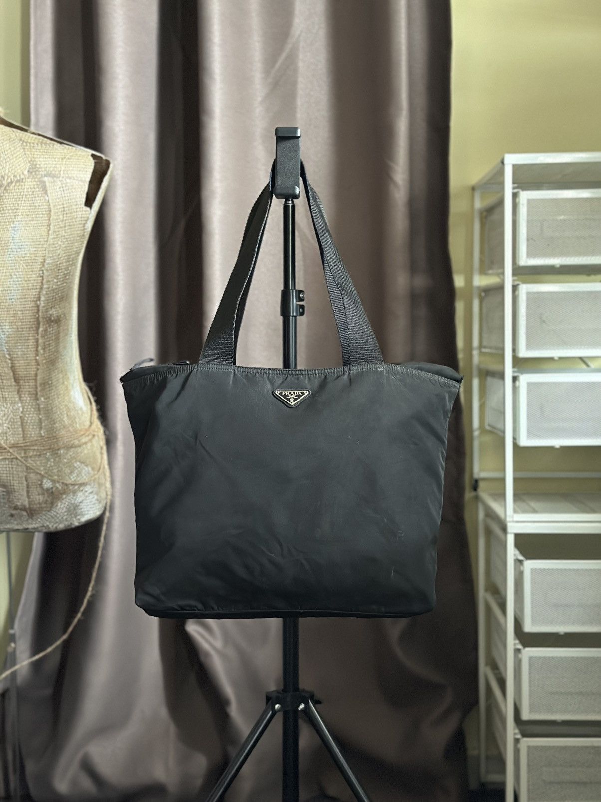 Authentic Prada Nylon Tote Bag in Black, Men's