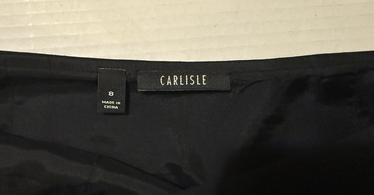 Other Carlisle Women’s Vtg Black Pencil Skirt Blue Floral Leather Size 30" / US 8 / IT 44 - 2 Thumbnail