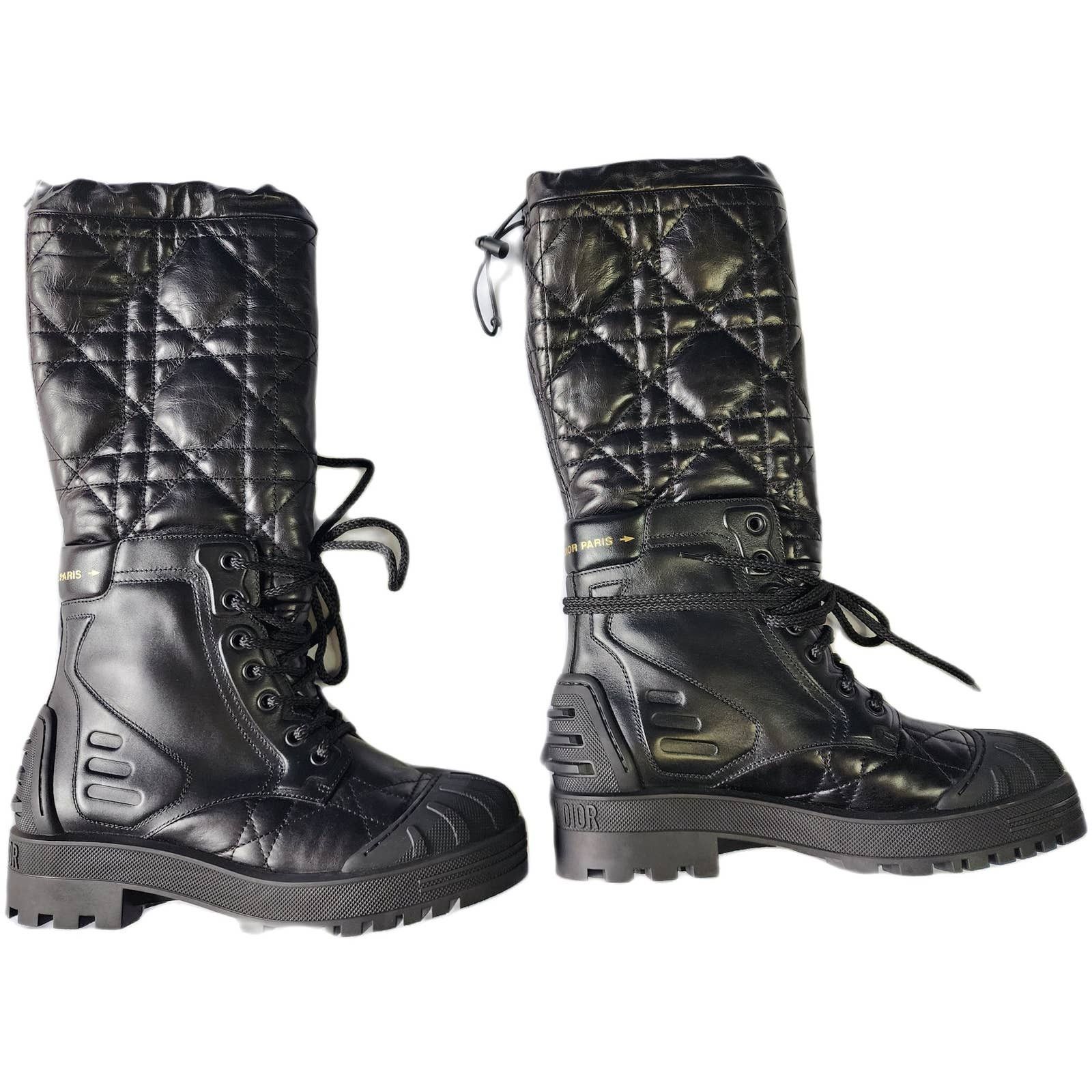 Dior DIOR Cannage Quilted Combat Boots Shoes dust bag Sz 37 US 7 Size US 7 / IT 37 - 5 Thumbnail