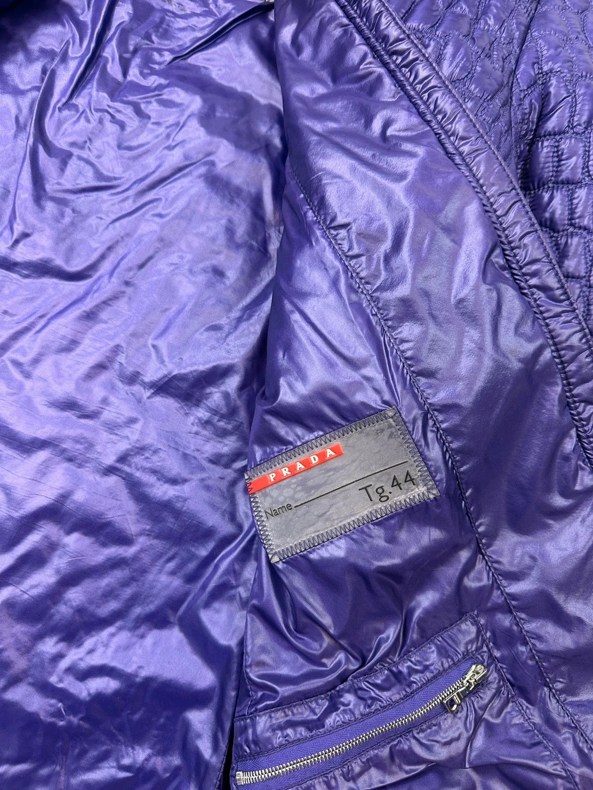 Prada Prada Sport FW2008 Purple Quilted Nylon Hooded Jacket Size L / US 10 / IT 46 - 10 Thumbnail