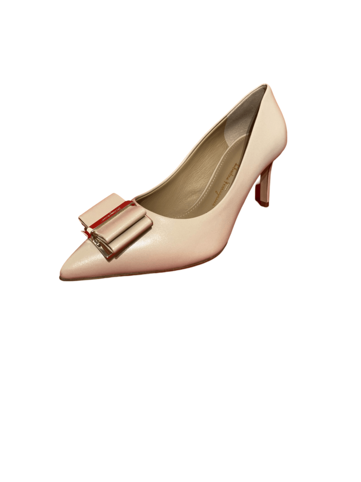 Salvatore Ferragamo o1s1rm1224 Zeri Vara Bow Pumps in Beige Size US 9.5 / IT 39.5 - 1 Preview