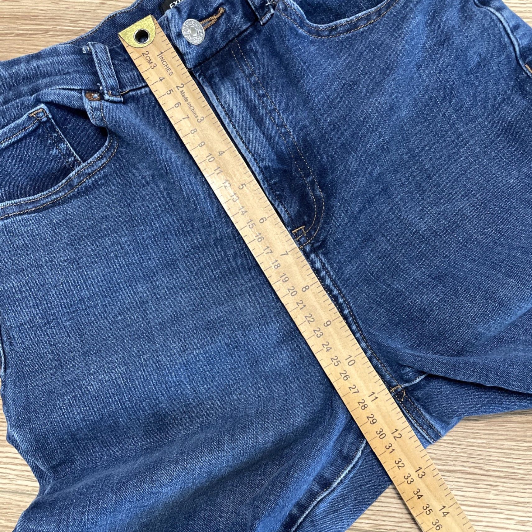 Express Express Skinny High Rise Blue Jeans Womens Medium M 6 8 10 Stretch Size 32" / US 10 / IT 46 - 5 Thumbnail
