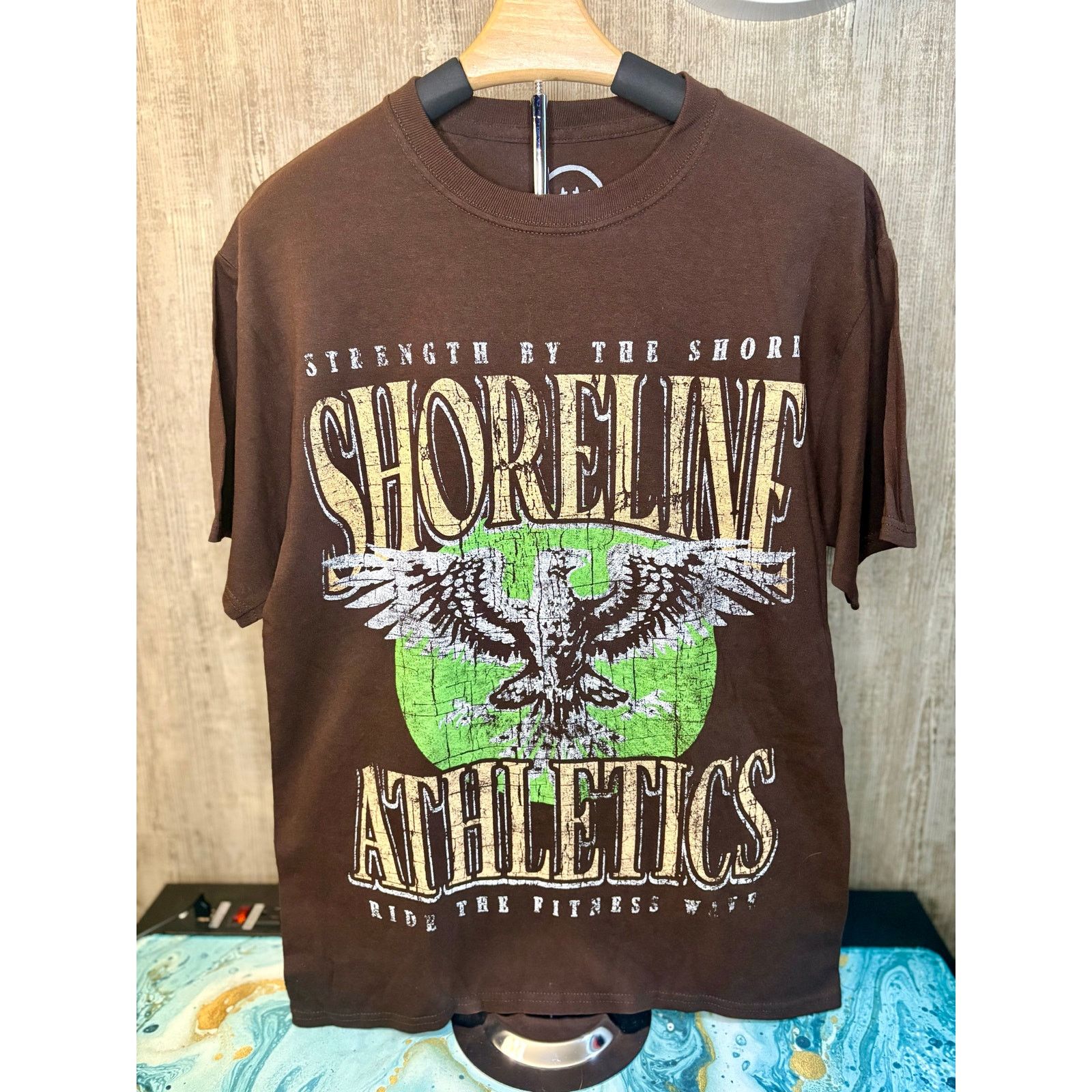 Civil Regime NEW Sz. M - Men's Civil LA Shoreline Athletics tee (Brown) Size US M / EU 48-50 / 2 - 1 Thumbnail