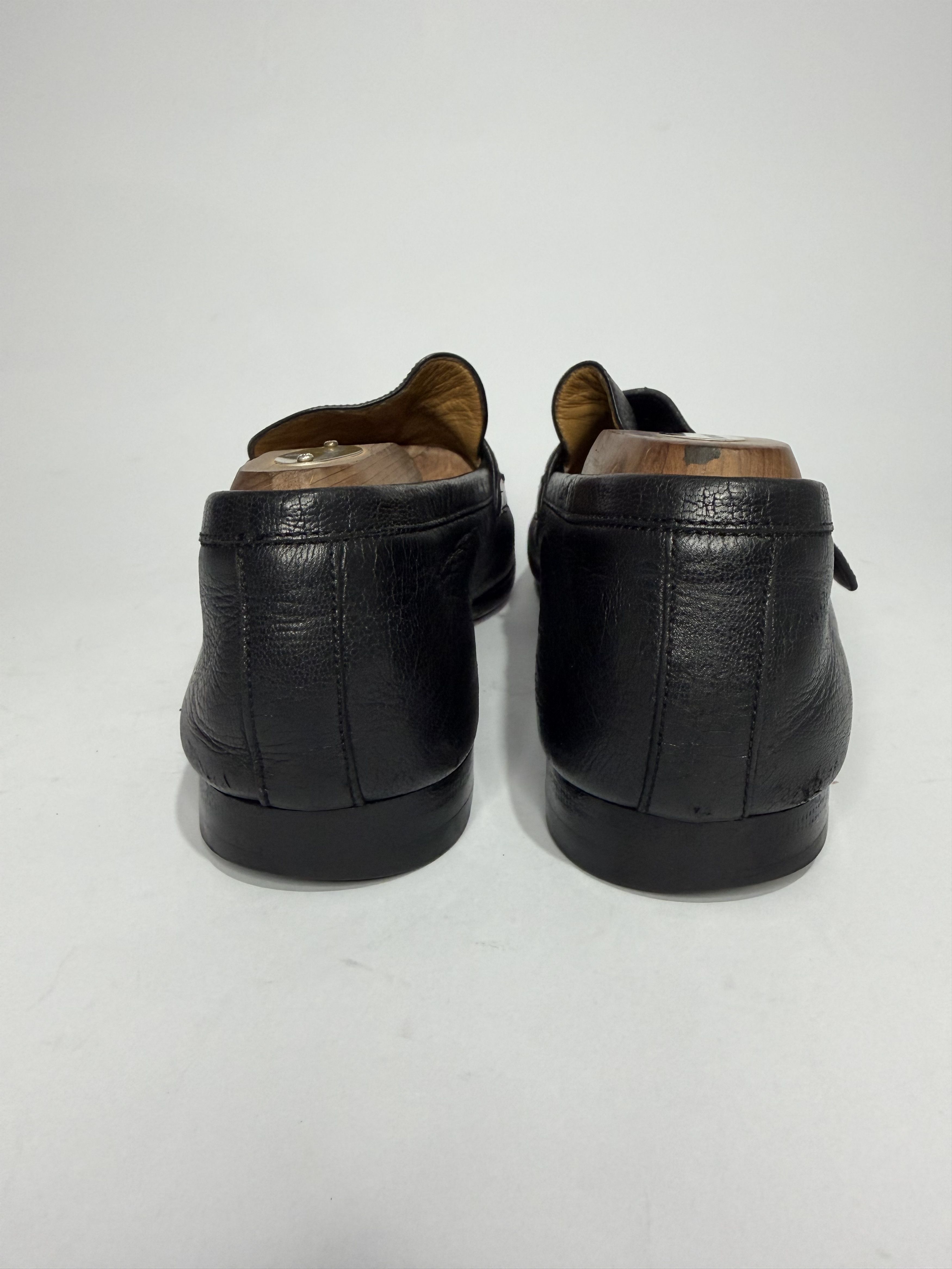 Gucci Gucci Black Leather GG Web Penny Loafers Size US 8.5 / EU 41-42 - 4 Thumbnail
