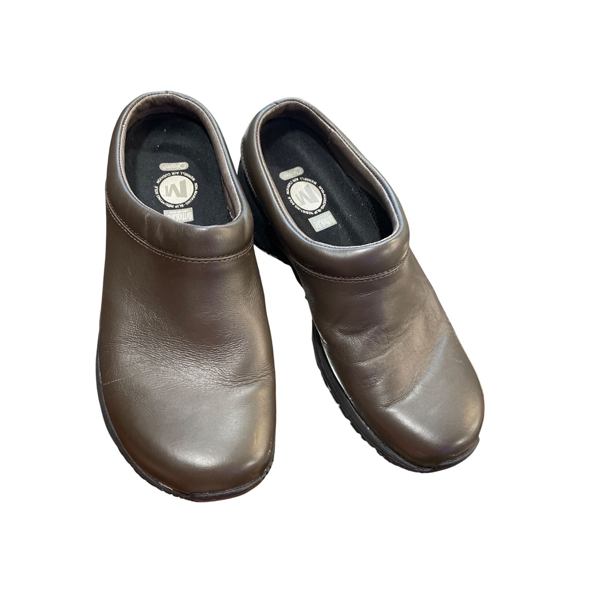 Merrell Merrell Ortholite Foam wms brown leather clogs mules sz 8 SK Size US 8 / IT 38 - 15 Thumbnail