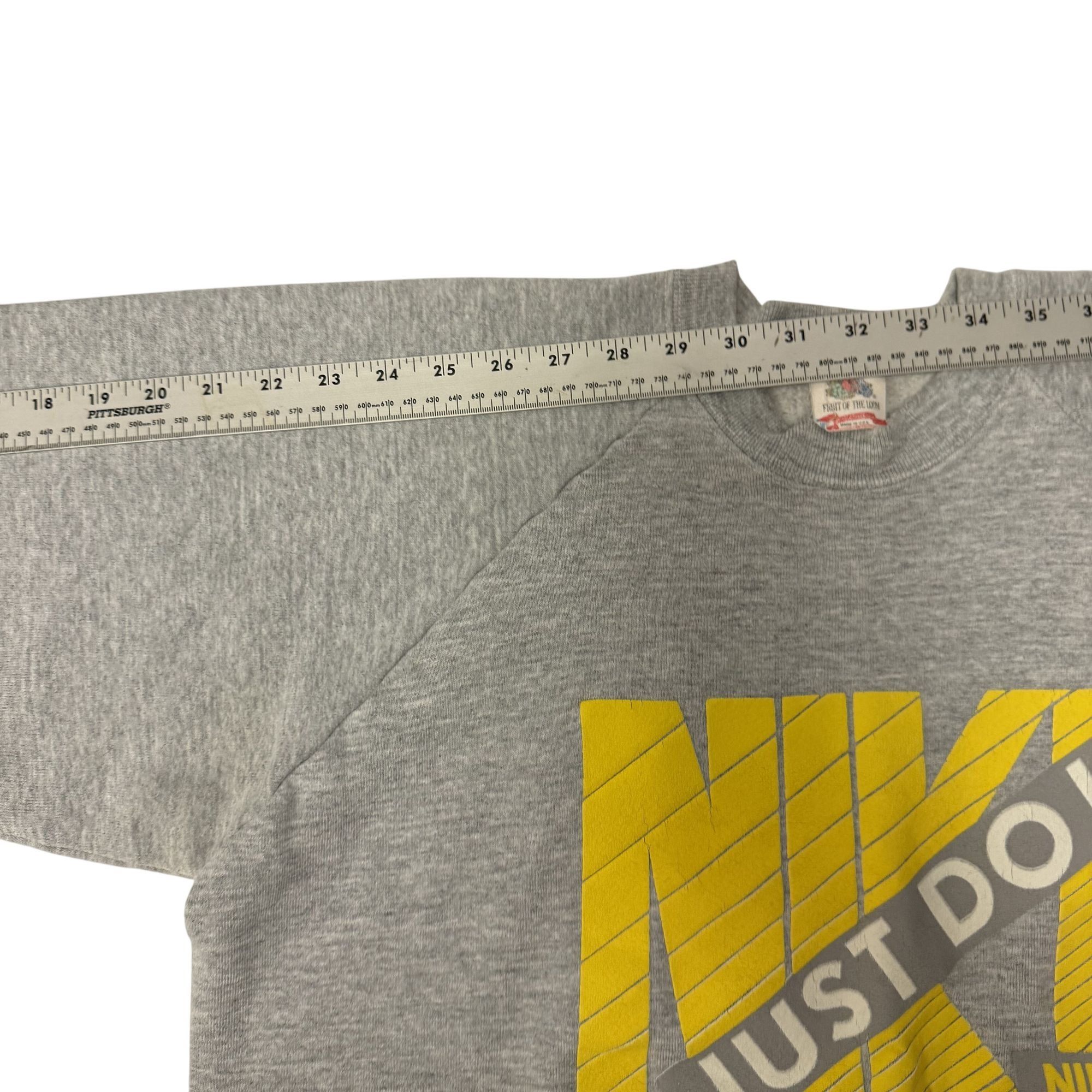 Fruit Of The Loom Vtg Heather Yellow NIKE Just Do It 50/50 RAGLAN Sweatshirt Size US XL / EU 56 / 4 - 7 Thumbnail