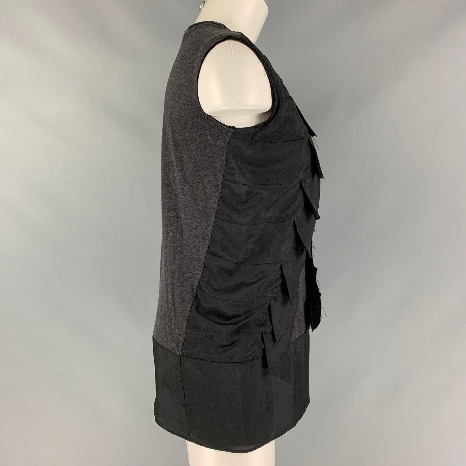 Marni MARNI Size 2 Black Triacetate Ruffled Sleeveless Blouse Size XS / US 0-2 / IT 36-38 - 2 Thumbnail