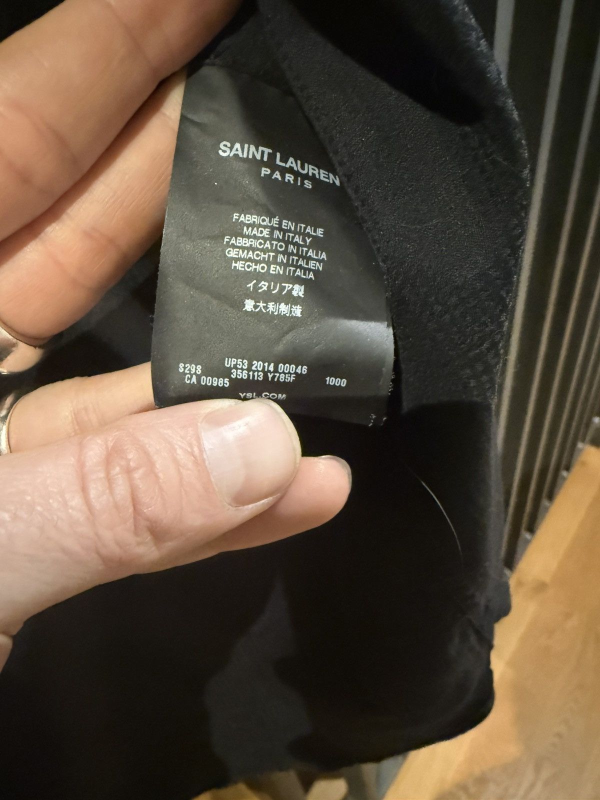 Saint Laurent Paris Saint Laurent Paris Black Jacquard Shirt Size US M / EU 48-50 / 2 - 9 Thumbnail