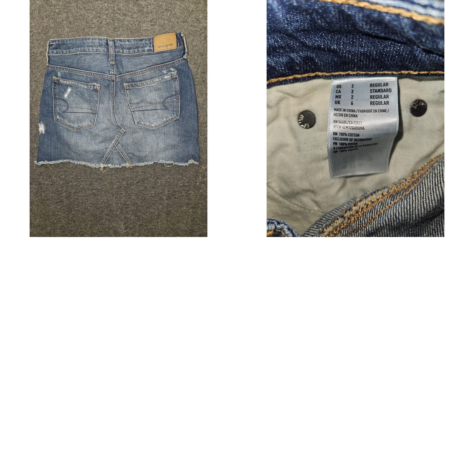 American Eagle Outfitters American Eagle Skirt Womens 2 Denim Hi-Rise Festival Mini Distressed Raw Hem Size 26" / US 2 / IT 38 - 8 Thumbnail