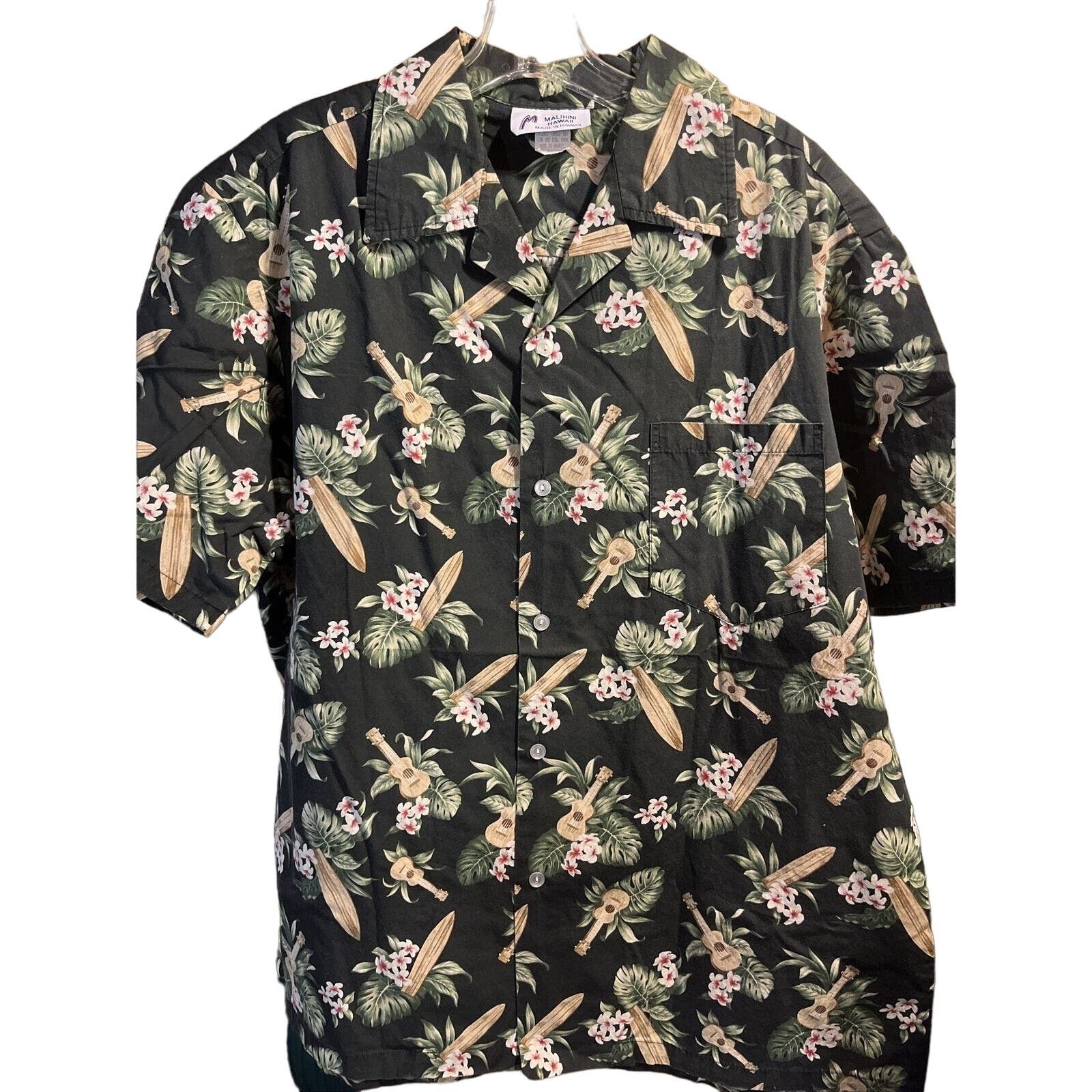 Other Malihini Vintage Men’s XL Black Floral Cotton Hawaiian Shirt Size US XL / EU 56 / 4 - 1 Thumbnail