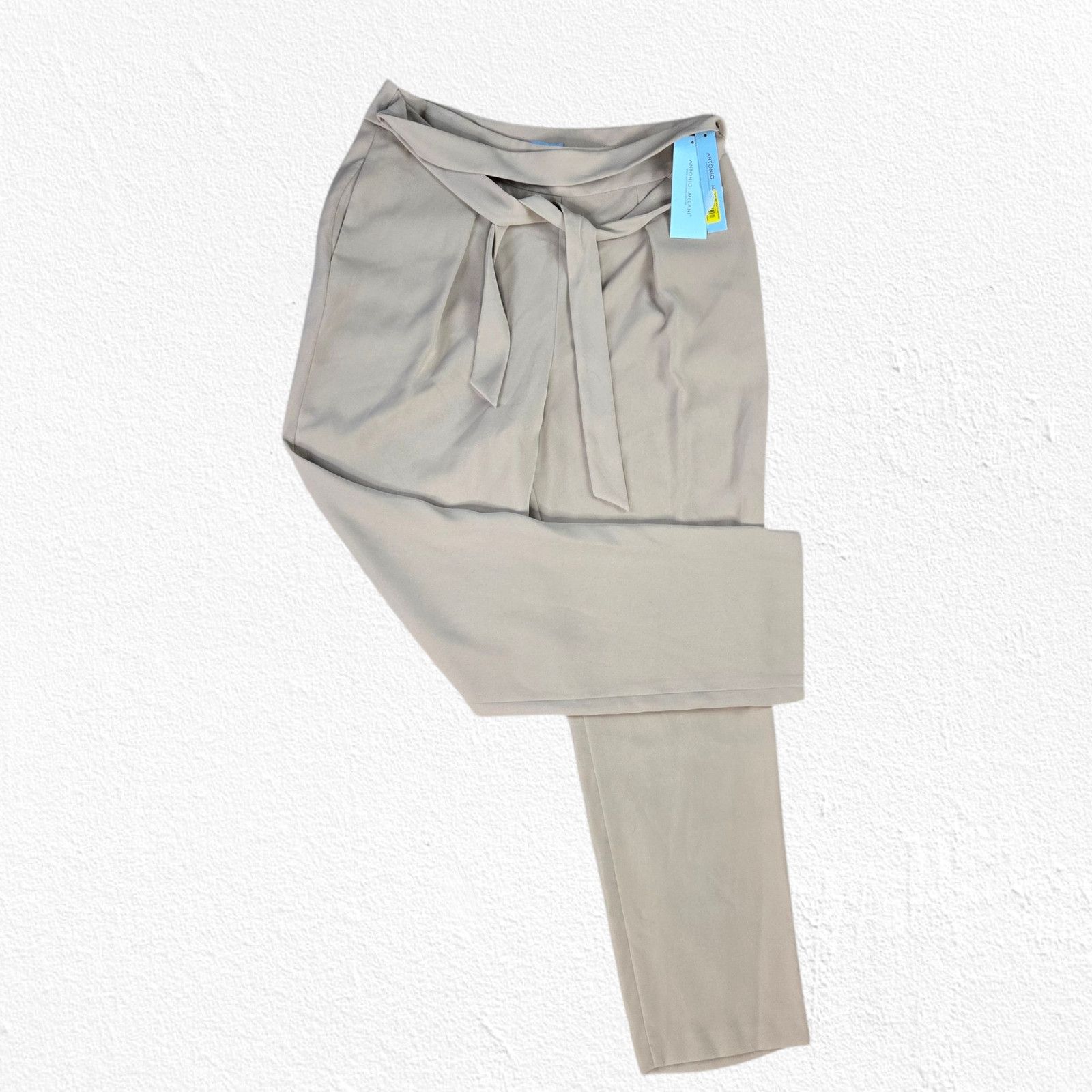 Other Beige High Rise Belted Dress Pants Size 12 Size 34" / US 12 / IT 48 - 11 Thumbnail