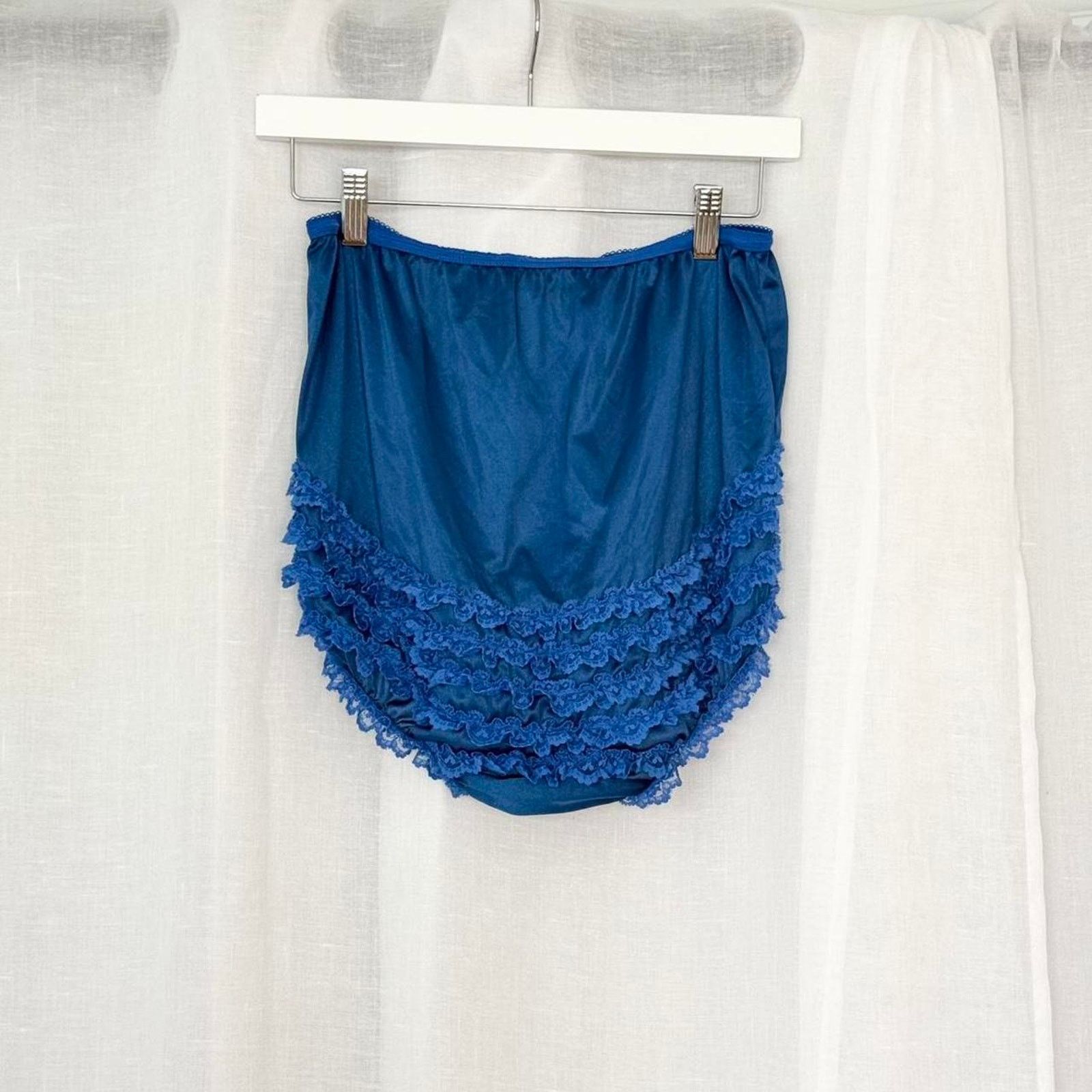 Vintage ✿ vintage 60’s cobalt lace ruffle bloomers ✿ Size 30" / US 8 / IT 44 - 6 Thumbnail