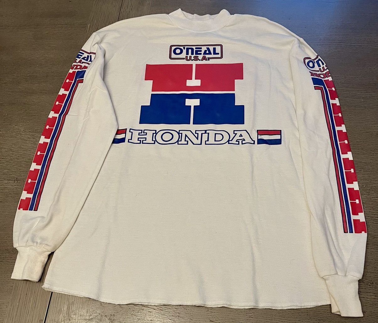 image of O’Neal Honda Motocross Long Sleeve Shirt Size L in White, Men's