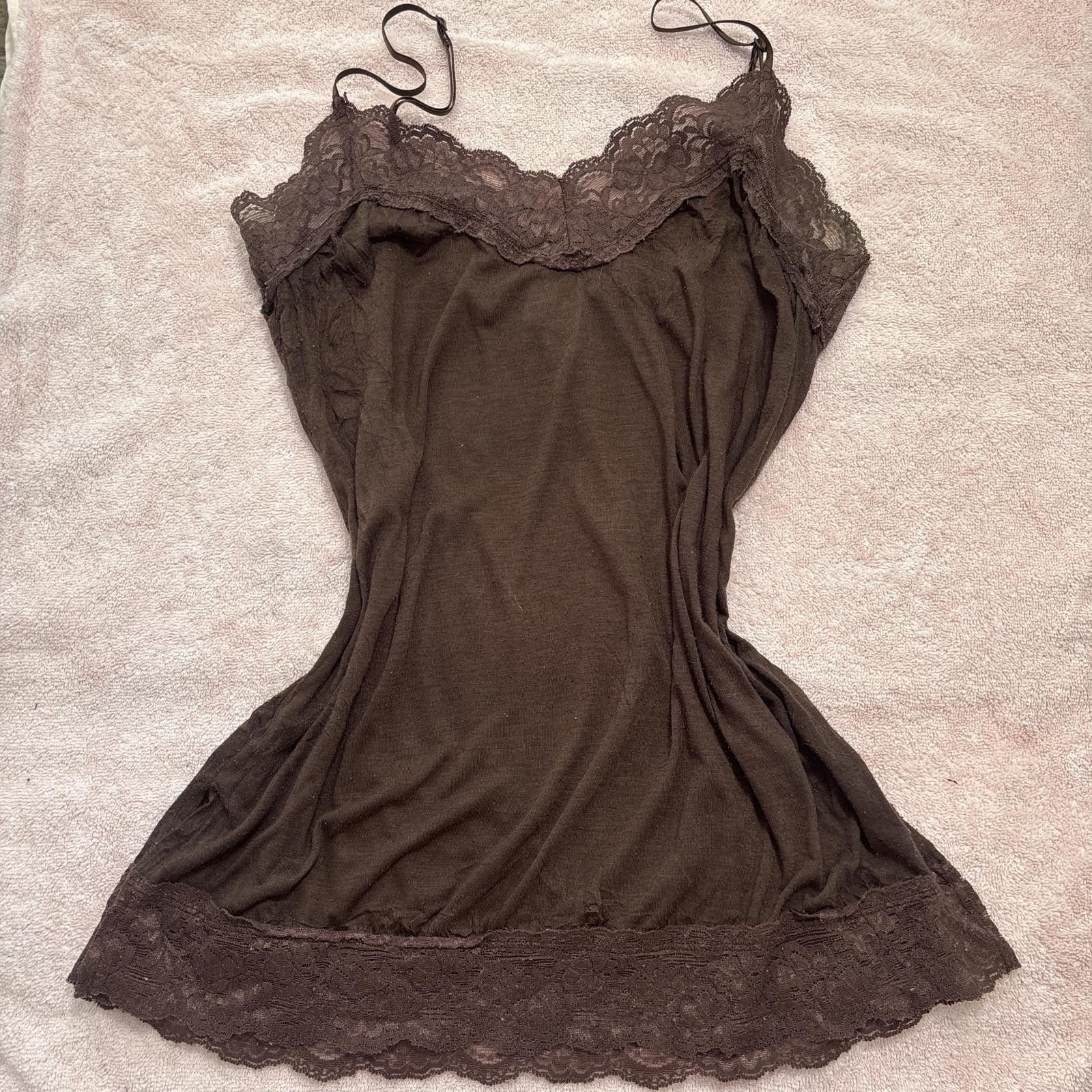 Other y2k brown lace cami elena gilbert core Size L / US 10 / IT 46 - 1 Thumbnail