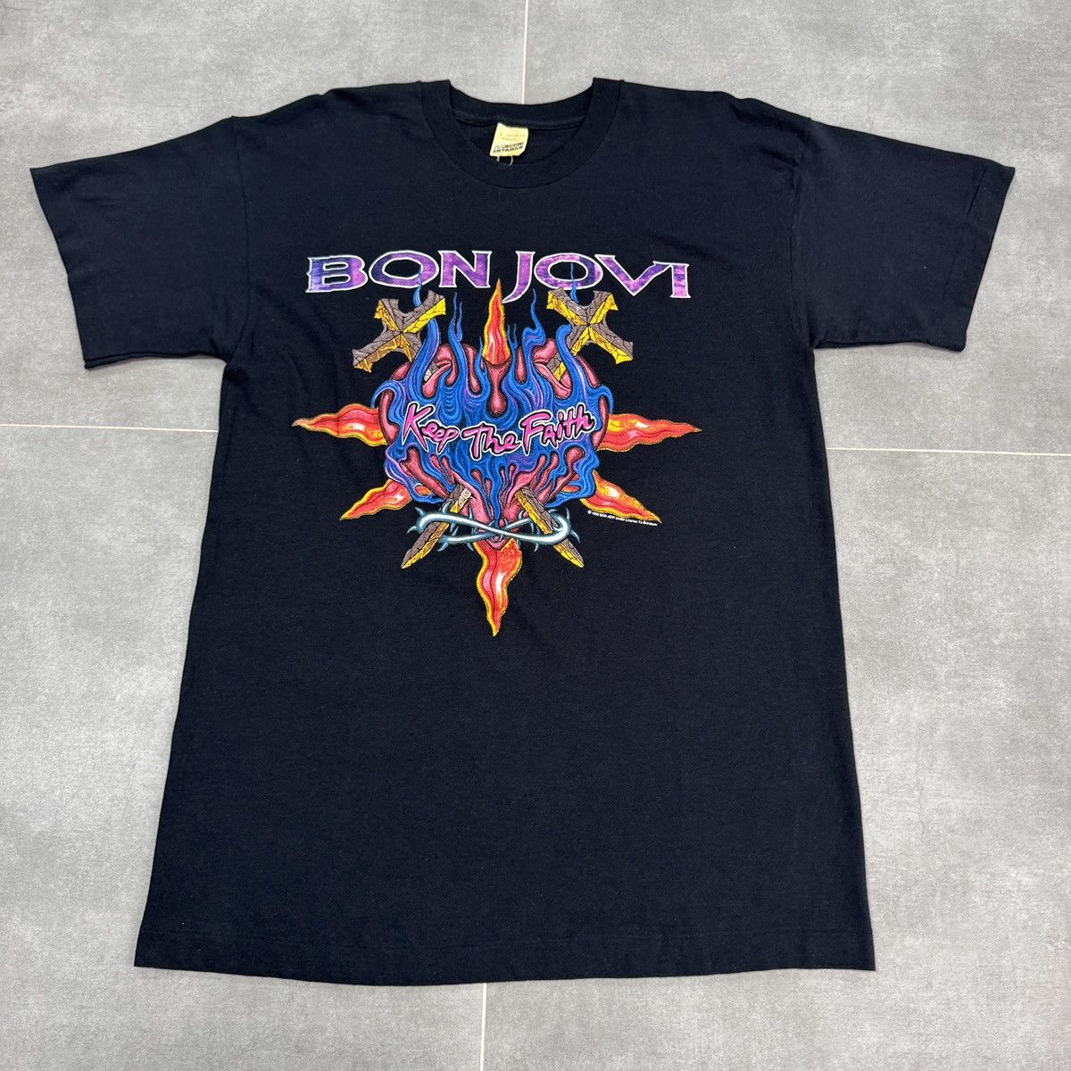 Bon Jovi Vintage Bon Jovi Screen Stars World Tour 1993 T-Shirt Size L Size US L / EU 52-54 / 3 - 5 Thumbnail