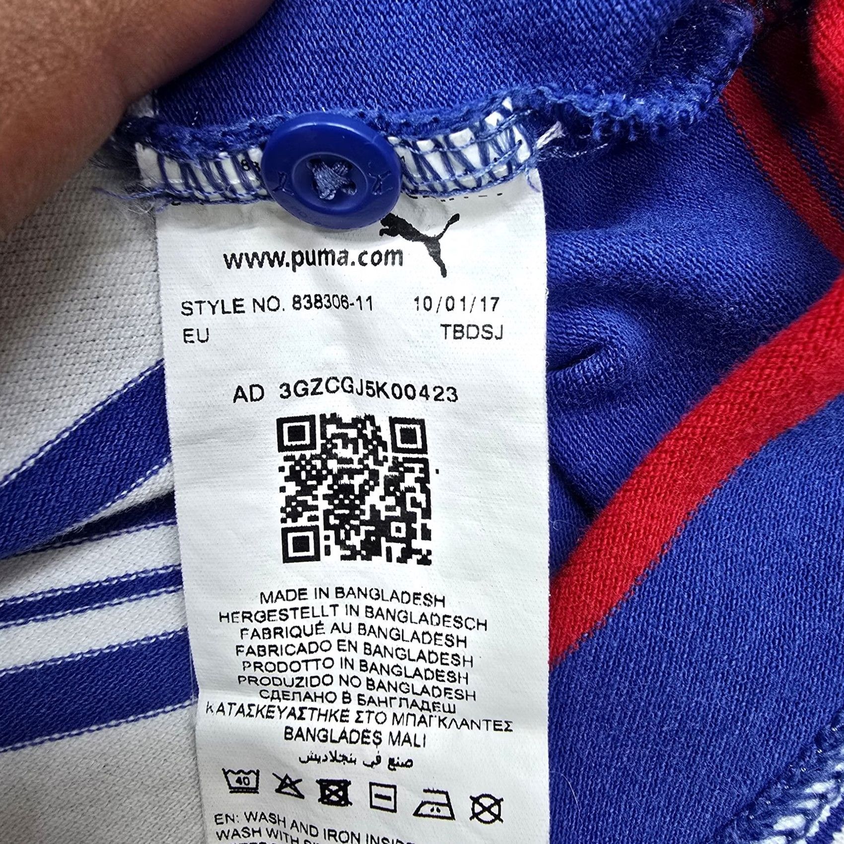 Puma PUMA Polo Shirt XL blue red white striped Men's Polo XL Blue Striped PUMA Golf Casual Shirt Size US XL / EU 56 / 4 - 4 Thumbnail