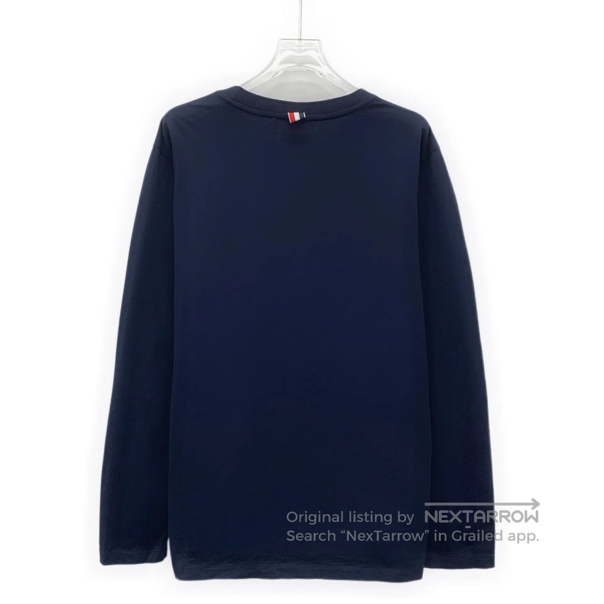 Thom Browne Thom Browne Dark blue cotton round neck long sleeve sweats Size US M / EU 48-50 / 2 - 2 Thumbnail
