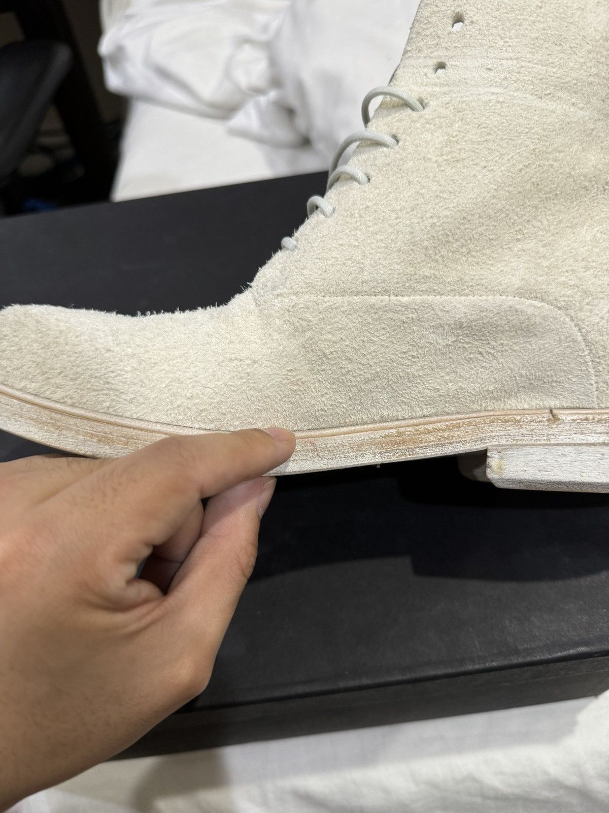 Marsell Marsell Zucca Media Lace-Up Boots Reverse White Leather 38 Size US 5.5 / EU 38 - 24 Thumbnail