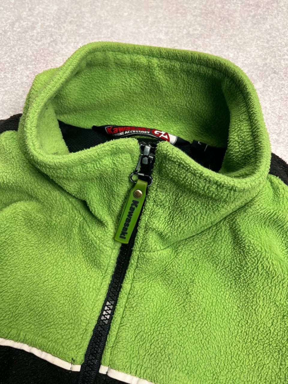 Japanese Brand × Vintage Vintage Kawasaki Moto Fleece Retro Sherpa Zip Jacket L Size US L / EU 52-54 / 3 - 4 Thumbnail