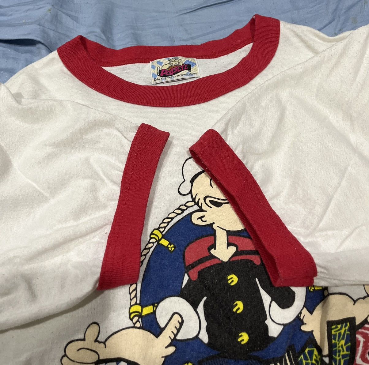 Augusta Sportswear Vintage 90s Popeye Ringer Tee Size US L / EU 52-54 / 3 - 2 Thumbnail
