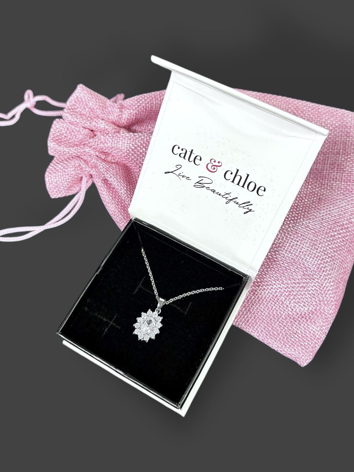 Other 18K White Gold Plated Over Brass Oval Cube Zirconia Necklace Size ONE SIZE - 6 Thumbnail