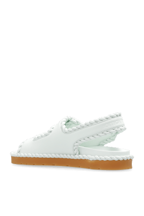 Bottega Veneta o1n1vont1125 Jack Flat Sandals in Light Green Size US 8 / IT 38 - 3 Thumbnail