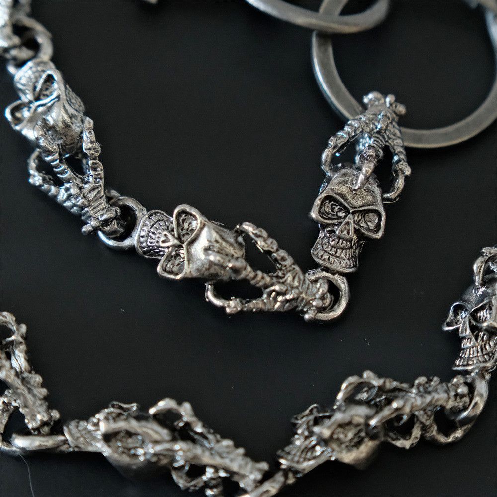 Jewelry Punk Style Pants Chain with Skull Metal Accents Size ONE SIZE - 5 Thumbnail
