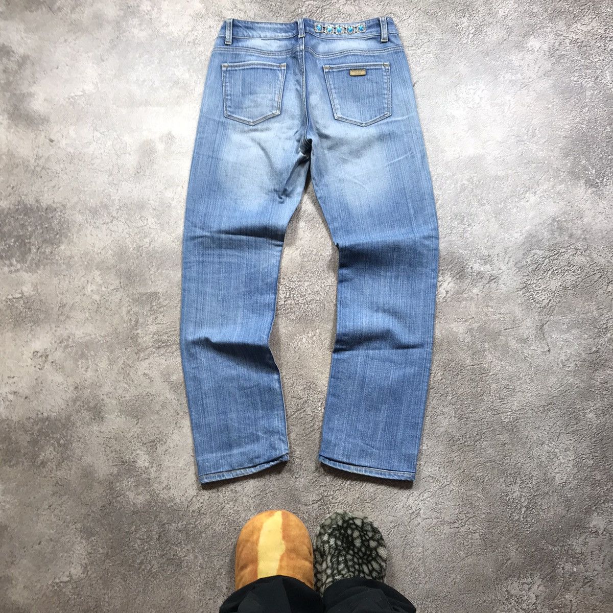 Vintage Vintage 90s Distressed Baggy Jeans Grunge Thrashed Dark Wash Size 28" / US 6 / IT 42 - 4 Thumbnail