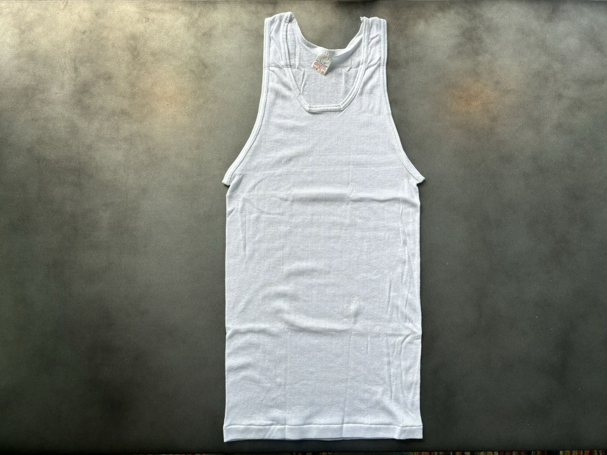 Hanes × Vintage 1980s Vintage Tank Top Blank White Undershirt Wife Beat 80s Size US L / EU 52-54 / 3 - 5 Thumbnail