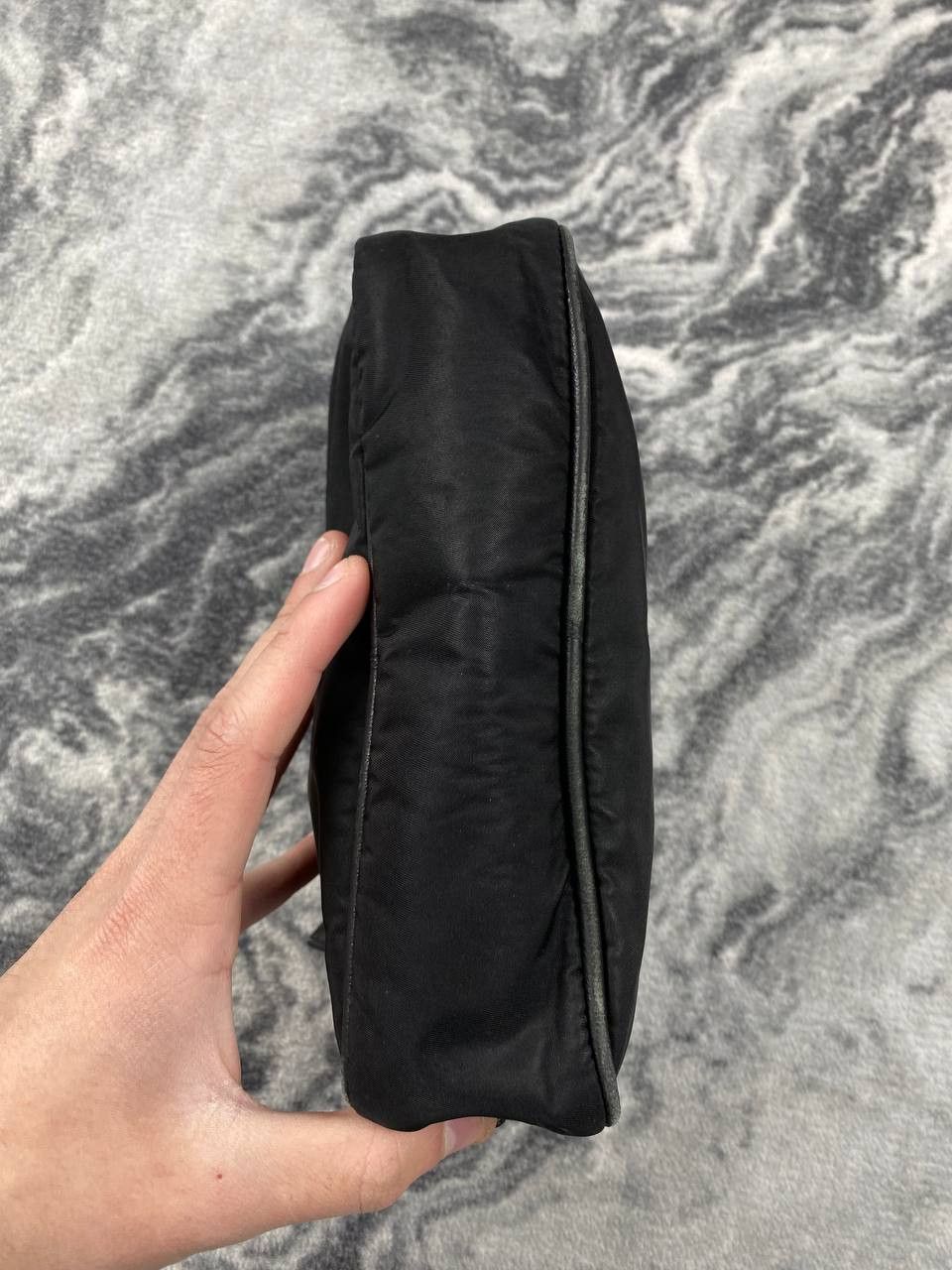 Prada Prada Tessuto Nylon Saffiano Wristlet Mini Bag Women Black Size ONE SIZE - 8 Thumbnail