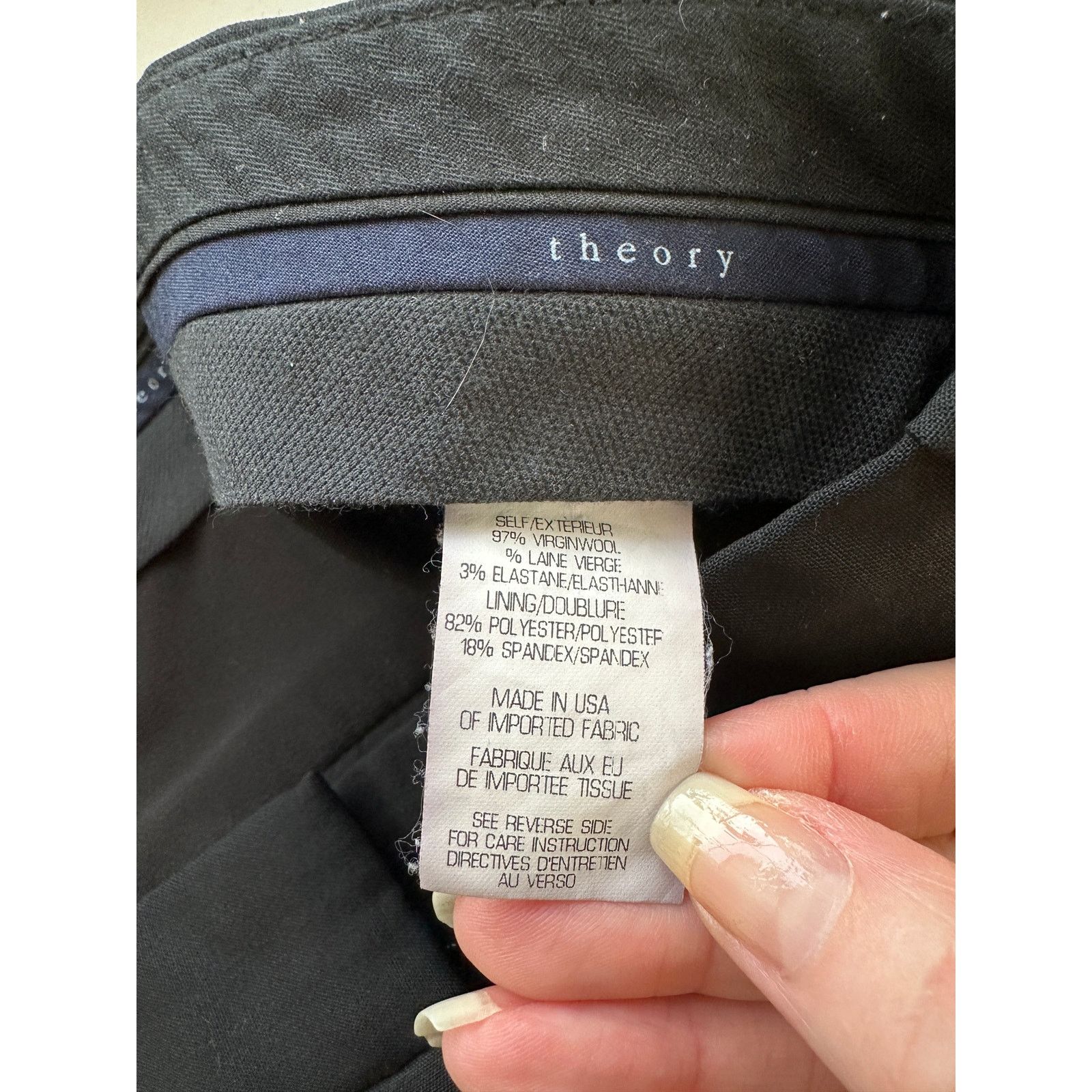 Theory Theory Black Testra 2B Straight Leg Wool Blend Trouser 8 Size 30" / US 8 / IT 44 - 11 Thumbnail