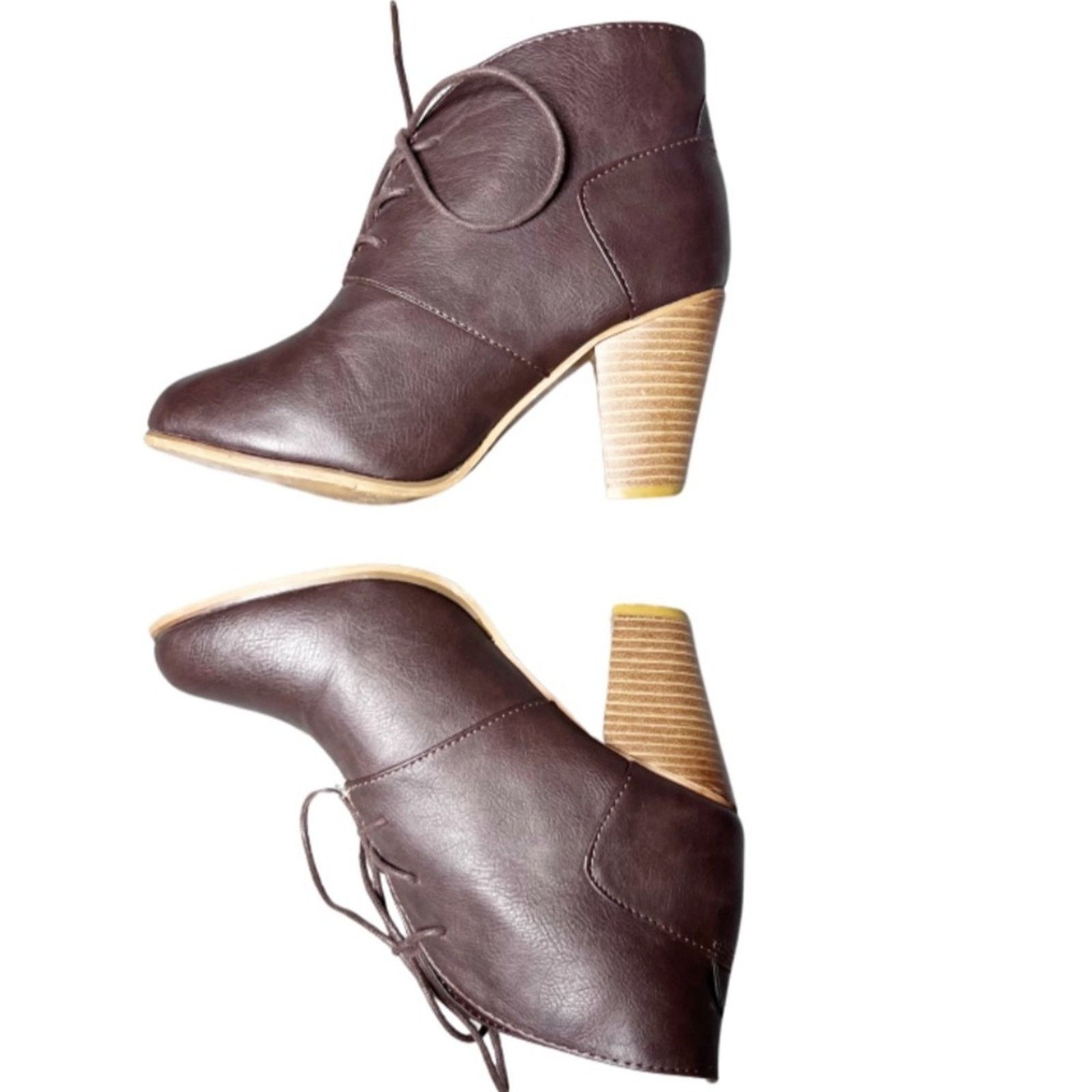 Other Altar'd State Women’s Brown Leather Platform Ankle Booties Size US 6.5 / IT 36.5 - 6 Thumbnail