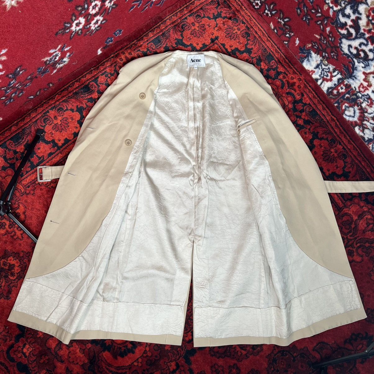 High Fashion Designer Acne Studios Belted Trench Coat