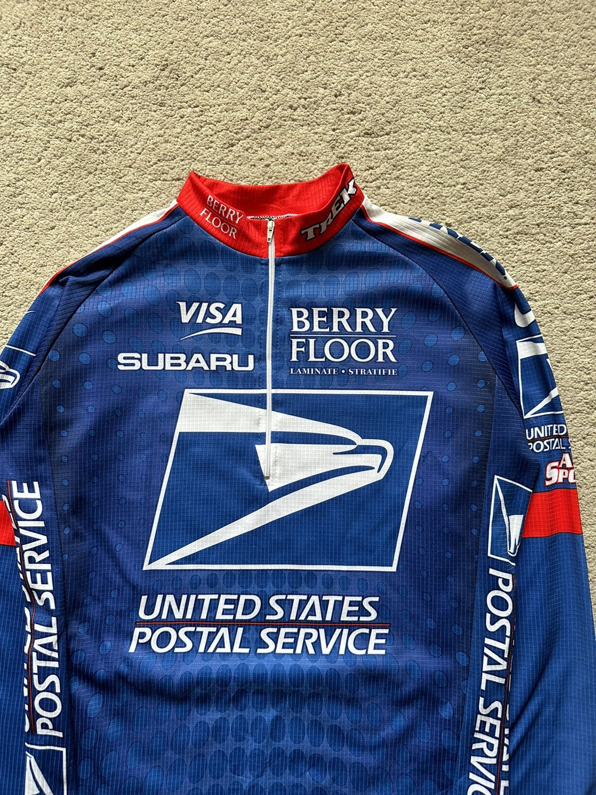 Nike Nike USPS, US Postal Cycling Team Thermal Half Zipper Jersey Size US M / EU 48-50 / 2 - 2 Thumbnail