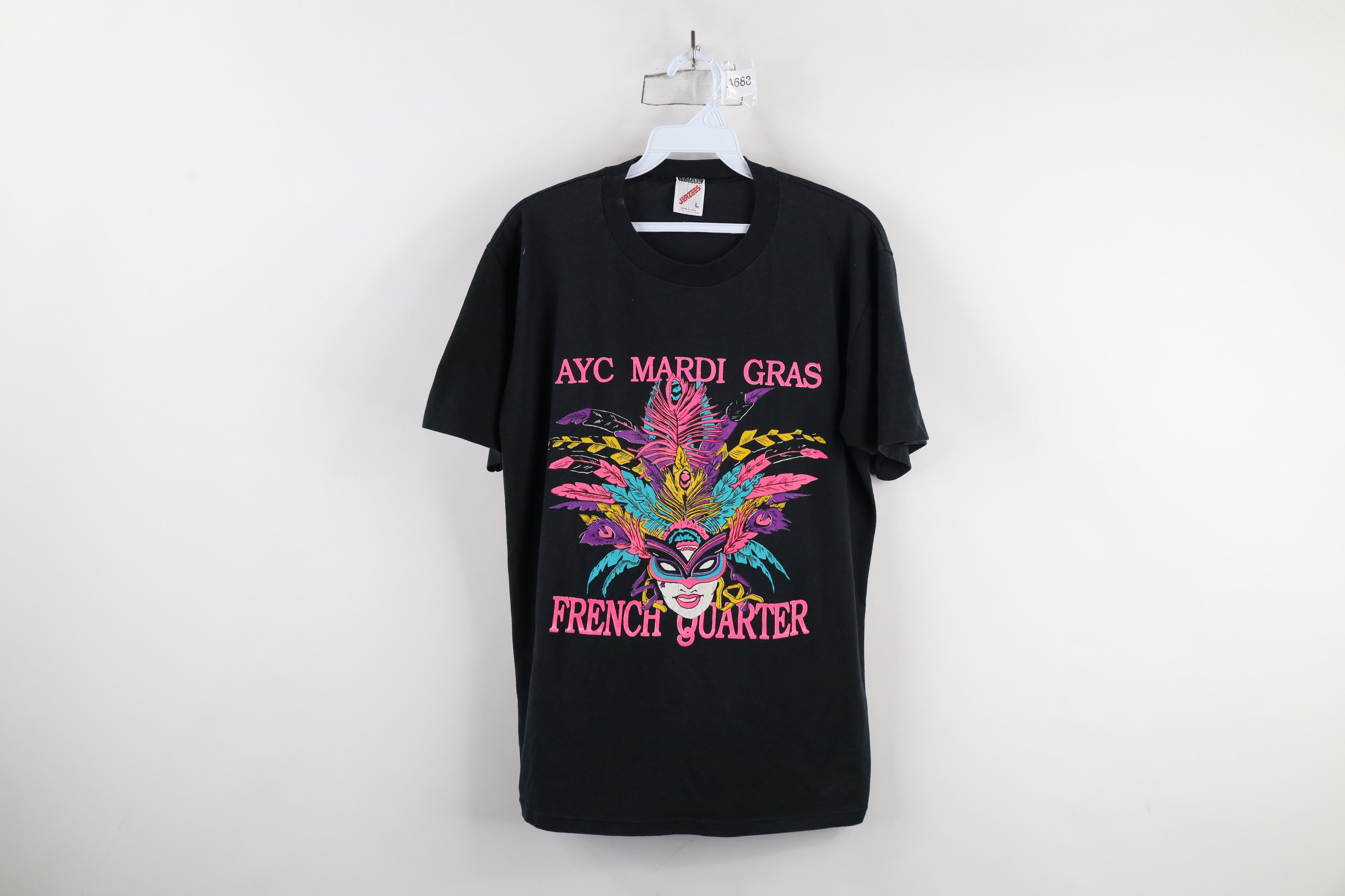 Vintage Vintage 90s Streetwear Mardi Gras French Quarter T-Shirt USA Size L / US 10 / IT 46 - 1 Thumbnail