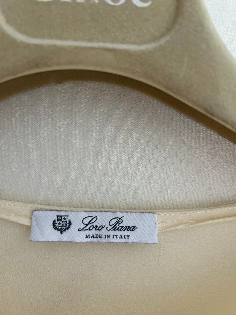 Loro Piana LORO PIANA Cream silk short-sleeved top Size M / US 6-8 / IT 42-44 - 4 Thumbnail