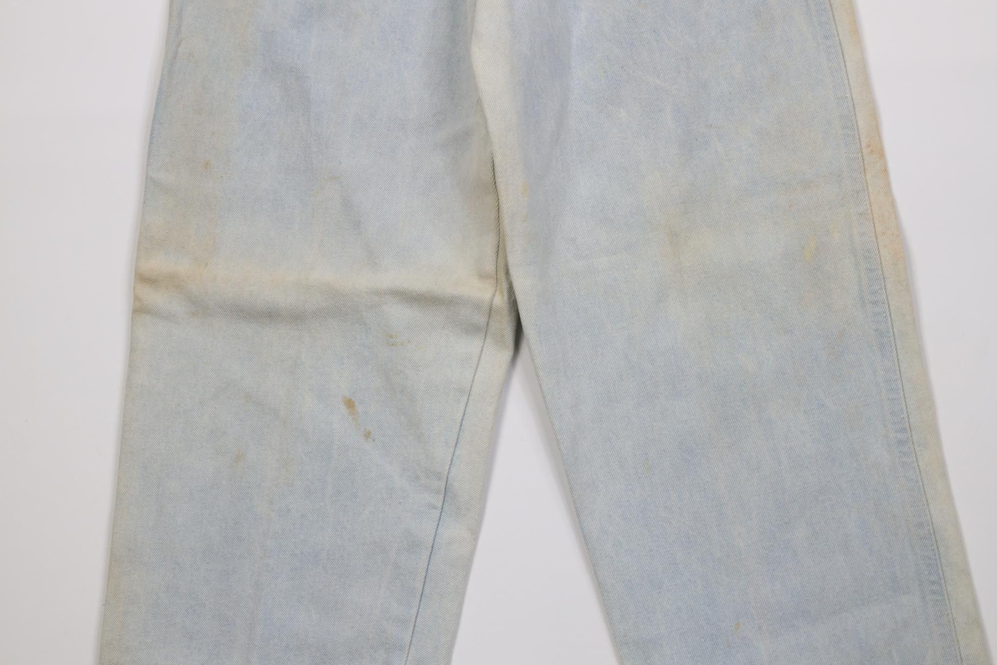 Vintage Vintage 70s Streetwear Pleated Straight Leg Denim Jeans USA Size 29" - 3 Thumbnail
