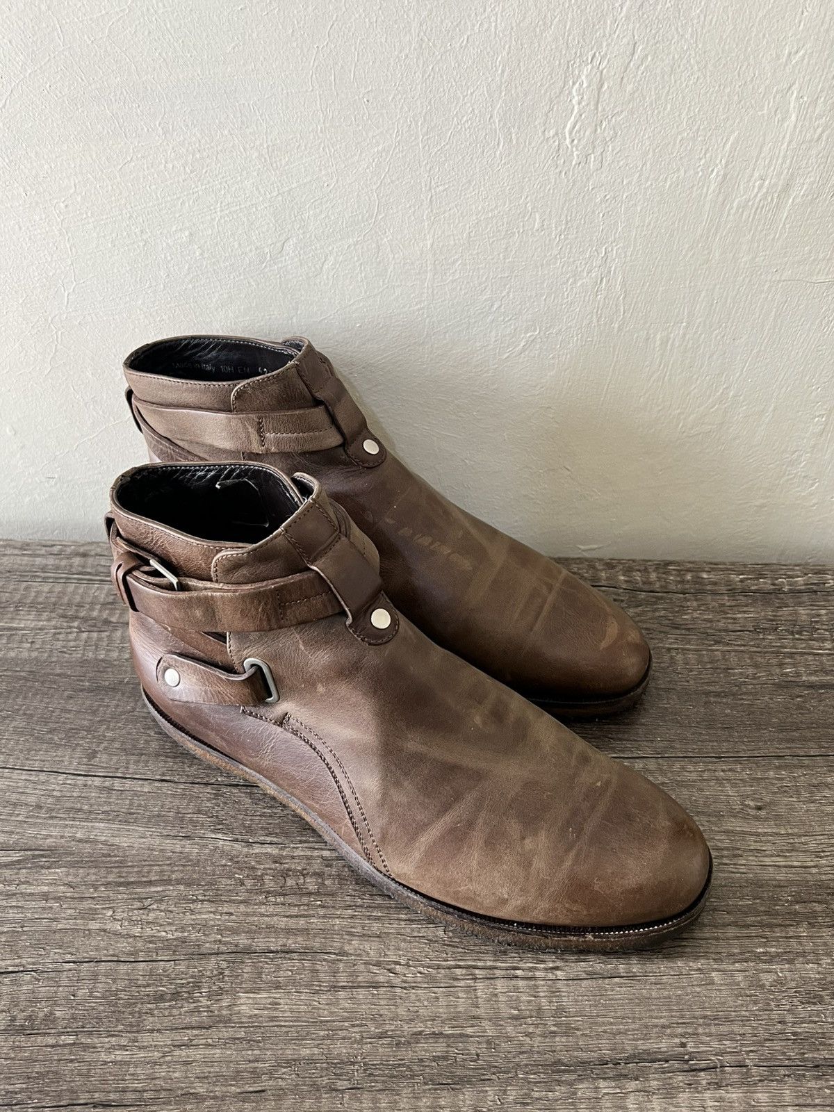 Dior DIOR HOMME BY KVA 2010 BUCKLE CREPE SOLE BOOTS HEDI SLIMANE Size US 9.5 / EU 42-43 - 4 Thumbnail