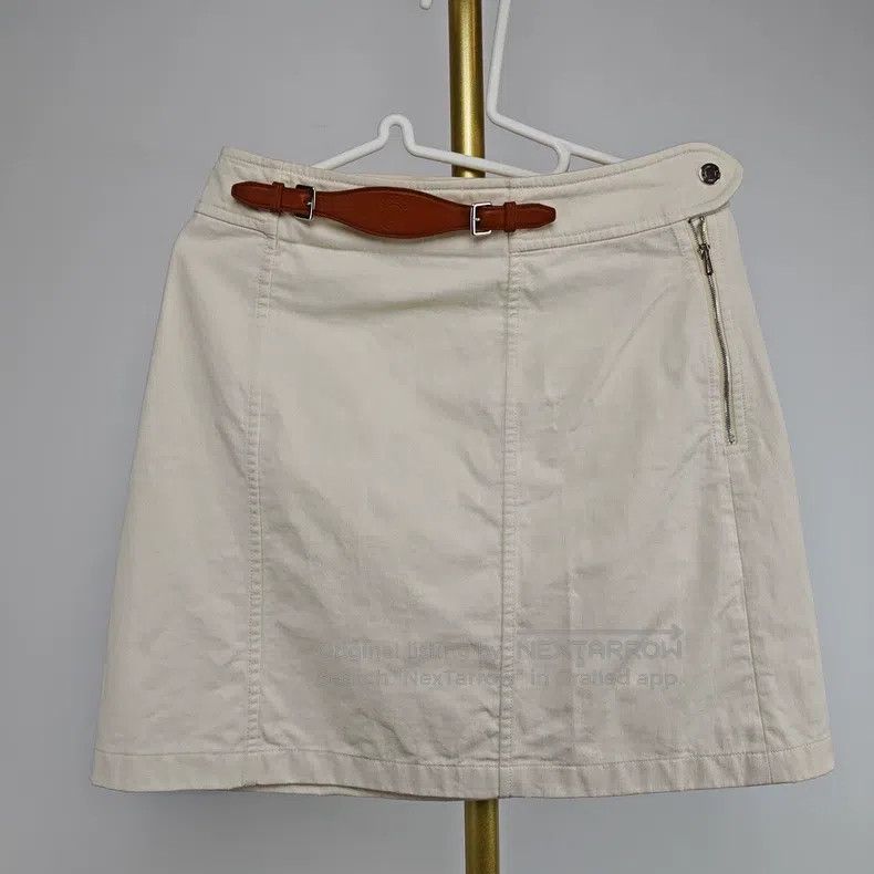 Hermes Hermes Off-white skirt with zipper design at the waist Size 25" / US 0 / IT 36 - 1 Thumbnail