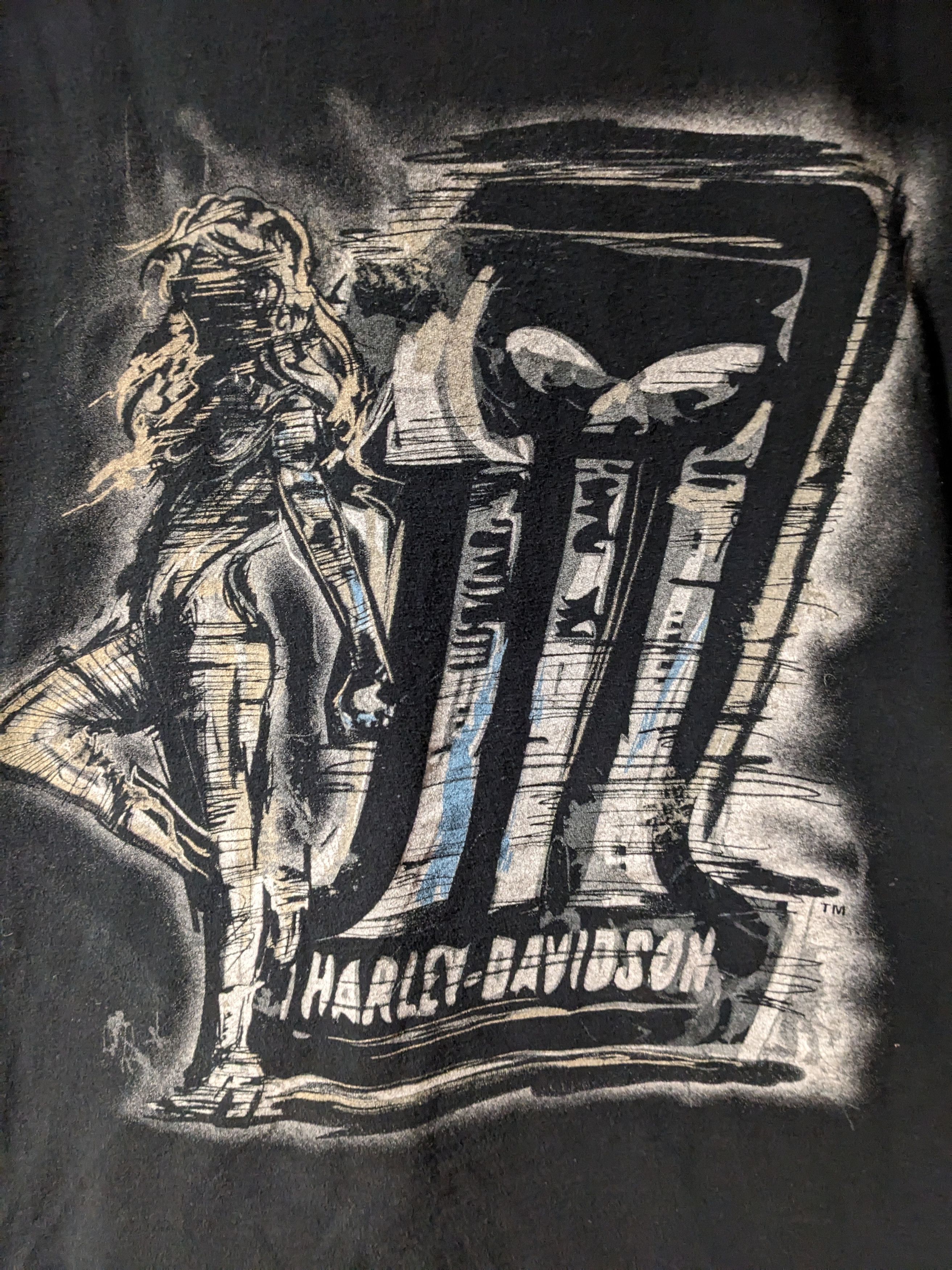 Designer × Harley Davidson Vintage Y2K Harley Davidson Motorcycle Pin Up Girl T-Shirt Size US L / EU 52-54 / 3 - 2 Thumbnail