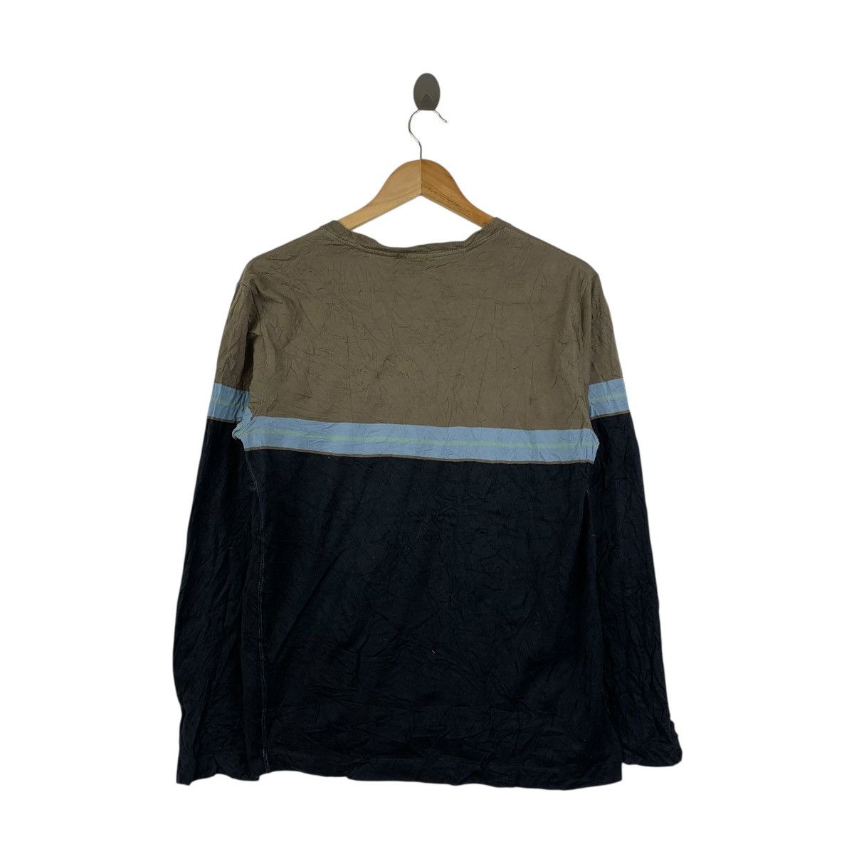 Paul Smith Paul Smith Collection LS Tee Olive Navy Stripe Panel Design Size US L / EU 52-54 / 3 - 4 Thumbnail