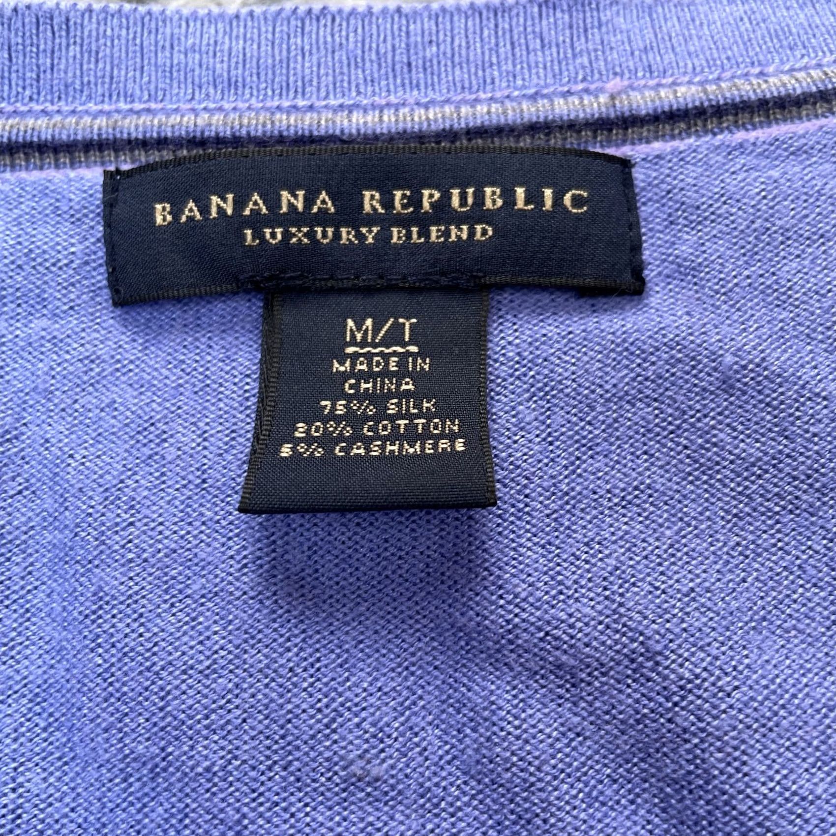 Banana Republic VINTAGE Banana Republic Sweater Mens MT Blue Luxury Blend V Neck Cashmere Knit Size US M / EU 48-50 / 2 - 3 Thumbnail