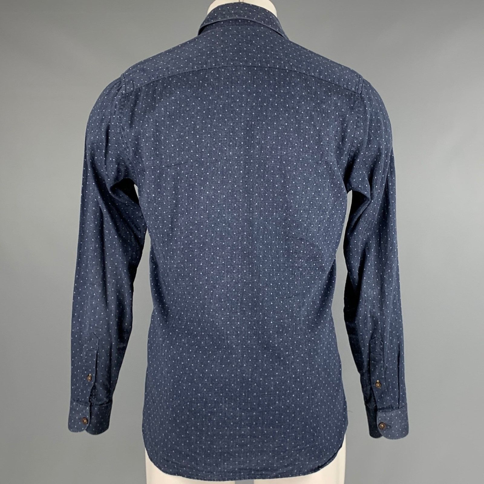 Ted Baker TED BAKER Size M Navy White Dots Cotton Long Sleeve Shirt Size US M / EU 48-50 / 2 - 4 Thumbnail