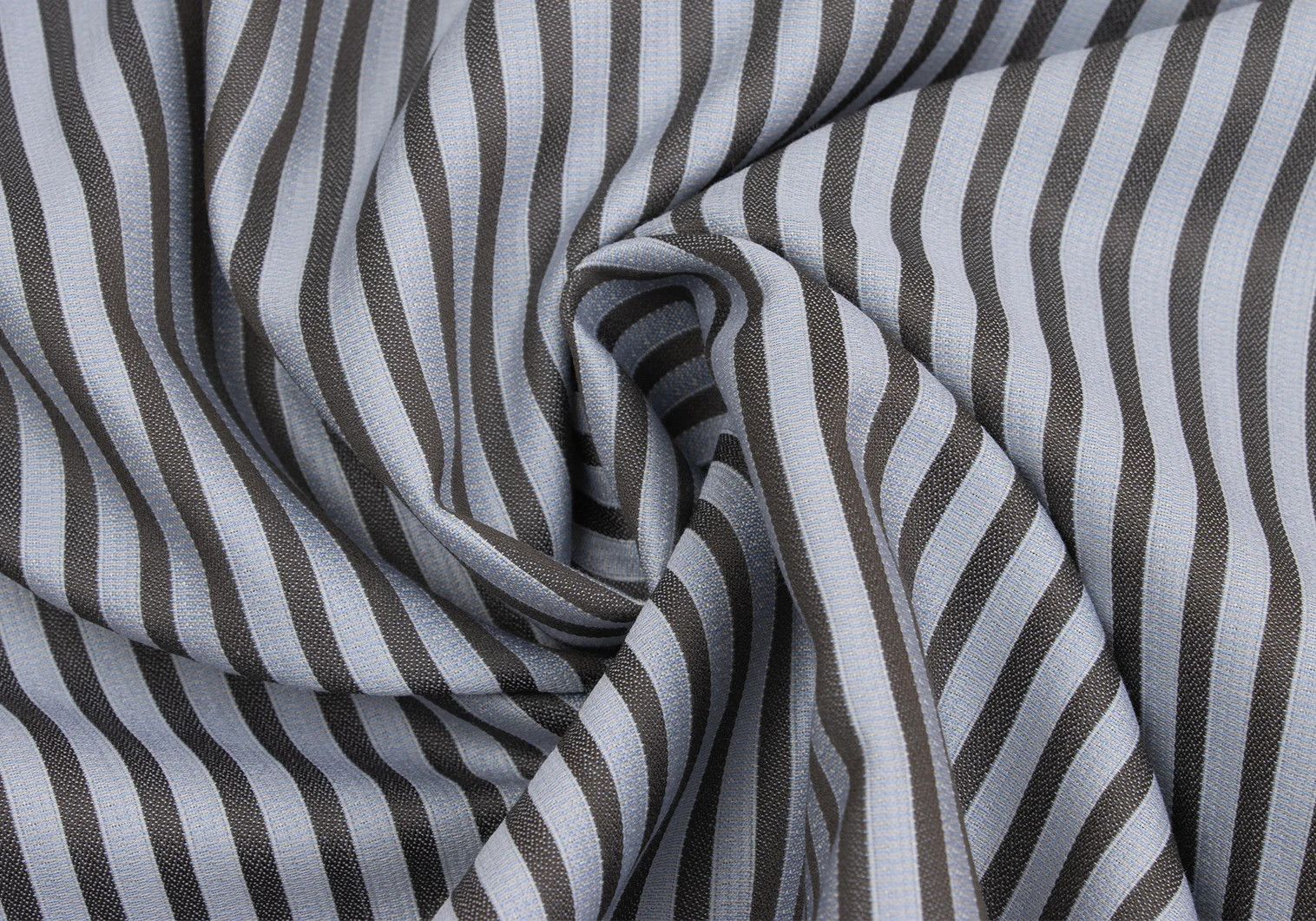 Armani Collezioni Cotton Stripe Long Sleeve Shirt in Gray and Light Blue Size US M / EU 48-50 / 2 - 10 Thumbnail