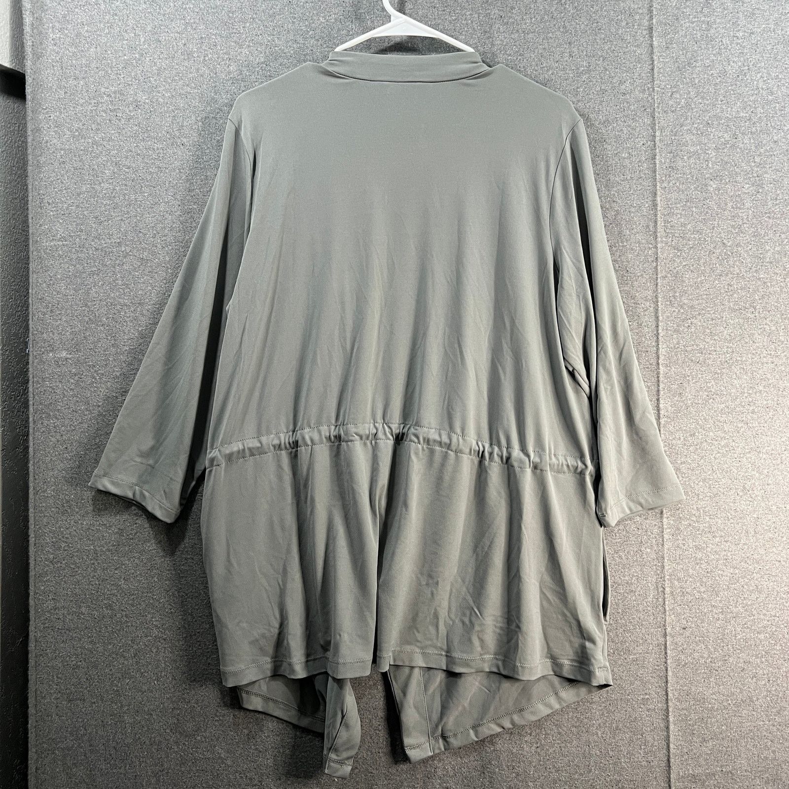 Other Susan Graver Liquid Knit Anorak Style Cardigan Silver Mist Size L / US 10 / IT 46 - 2 Thumbnail
