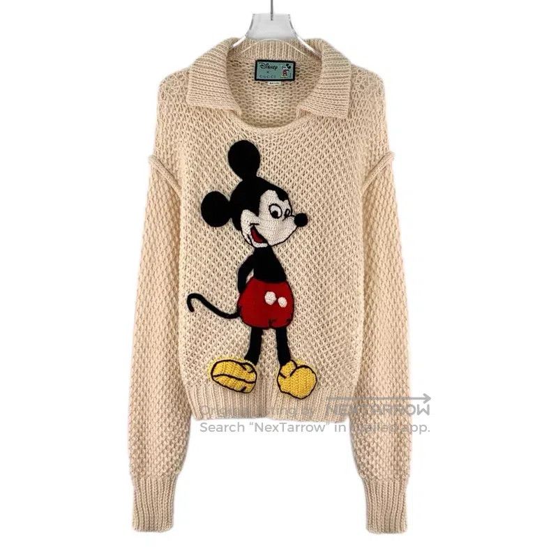 Gucci Gucci Disney co-branded beige Mickey Mouse embroidered woo Size US S / EU 44-46 / 1 - 1 Thumbnail