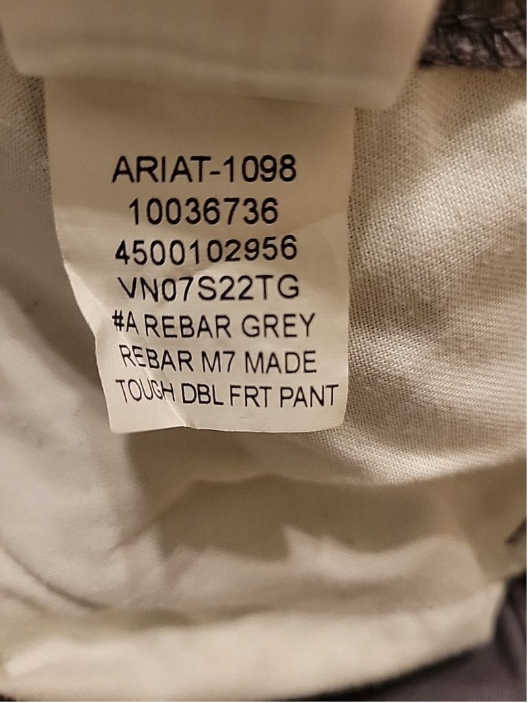 Ariat Ariat Rebar Slim Straight Cargo Relaxed Fit Gray Pant 30/30 Size US 30 / EU 46 - 10 Thumbnail