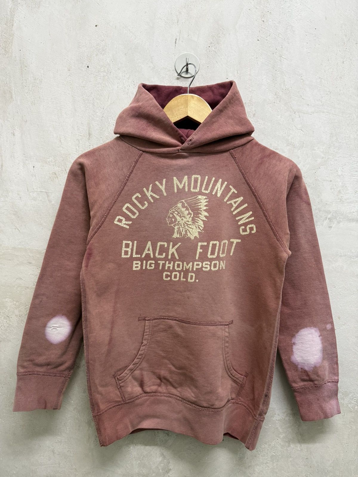 Japanese Brand Thrashed Sun Faded Denim Dungarees Hoodie Size XS / US 0-2 / IT 36-38 - 2 Thumbnail