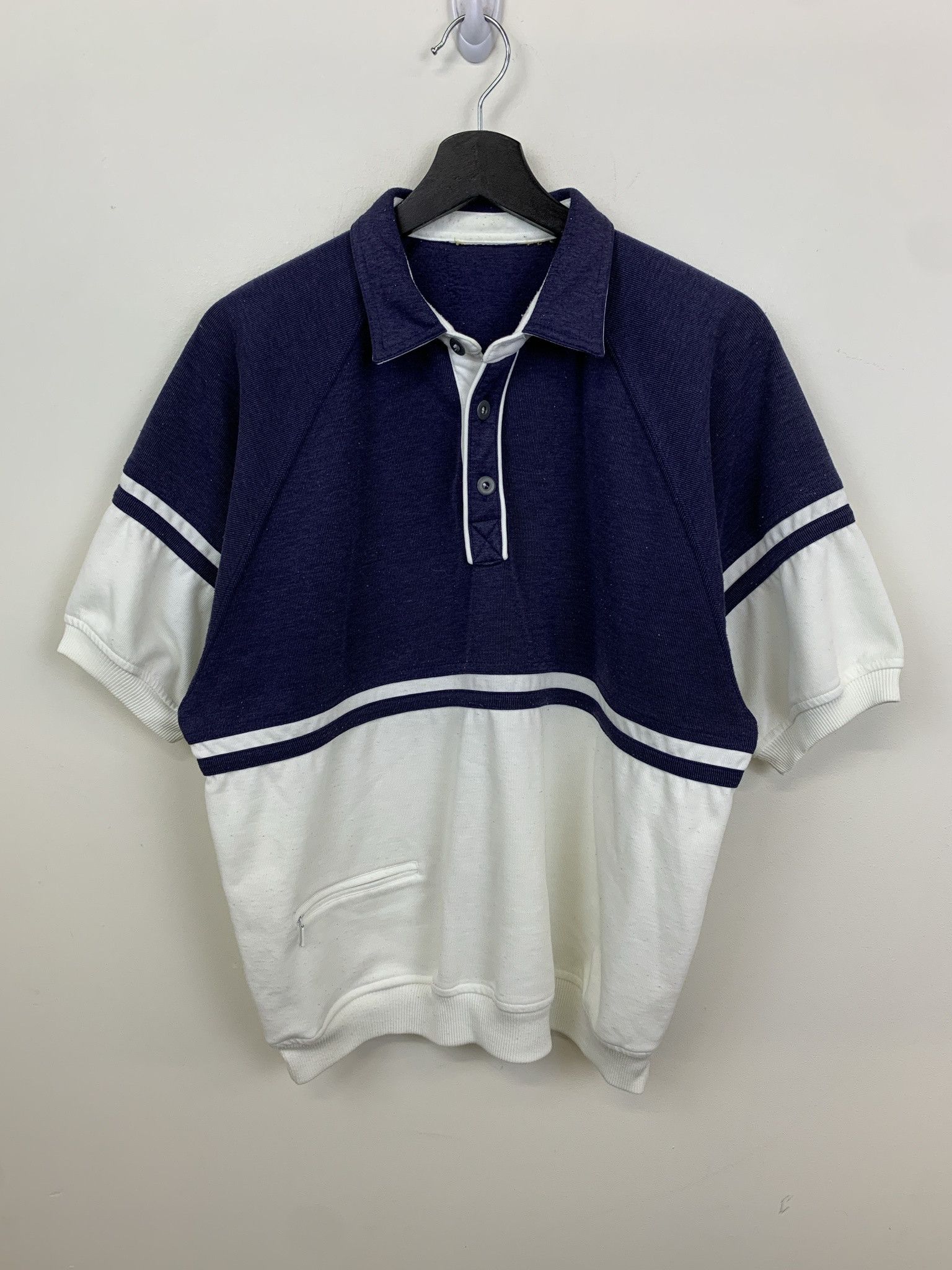 Polo Ralph Lauren × Vintage Vintage 1990s Short Sleeve Button Neck Sweat Shirt Size S Size US S / EU 44-46 / 1 - 1 Thumbnail